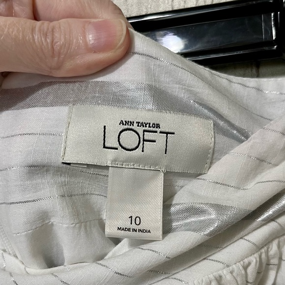 LOFT Metallic Striped A-Line Skirt - Picture 4 of 5